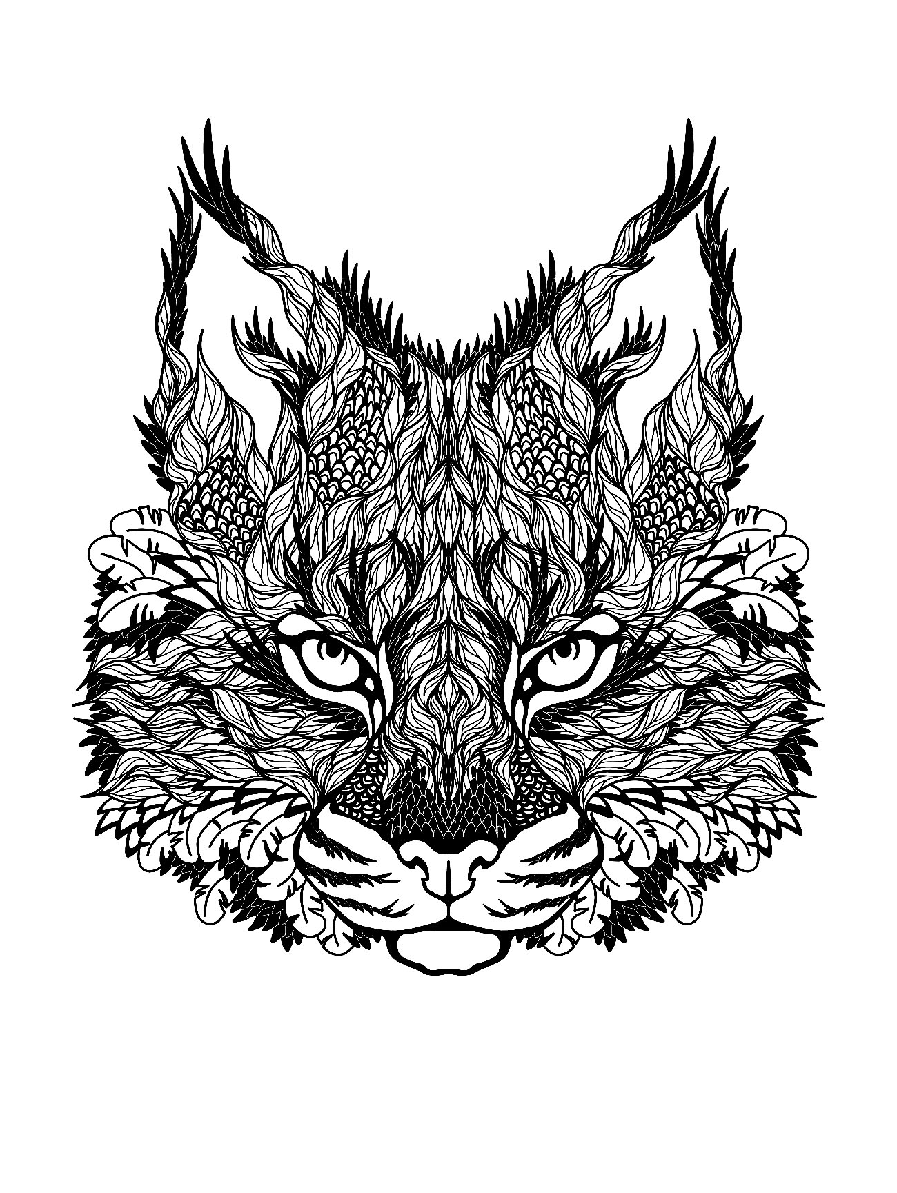 Animaux Coloriages difficiles pour adultes coloriage 3 image=animaux coloriage difficile chat 1