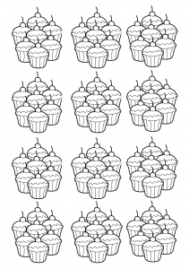 coloriage-adulte-cupcakes-mosaique