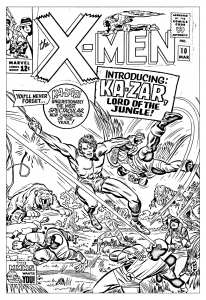 coloriage-adulte-comics-xmen-1965-couverture-inedite