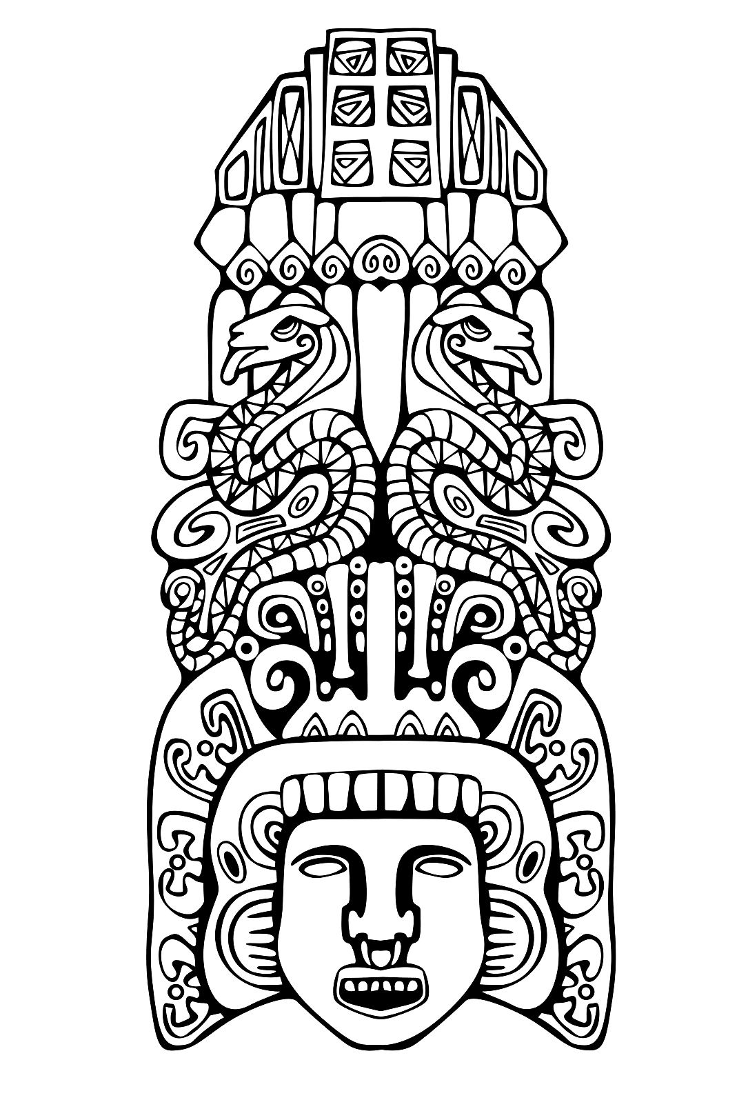 image=mayas azteques et incas coloriage adulte totem inspiration inca maya azteque 2 1