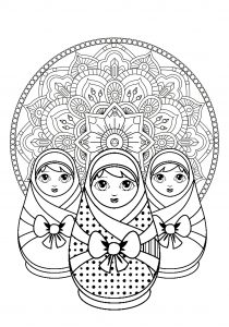 Trois poupées russes et Mandala
